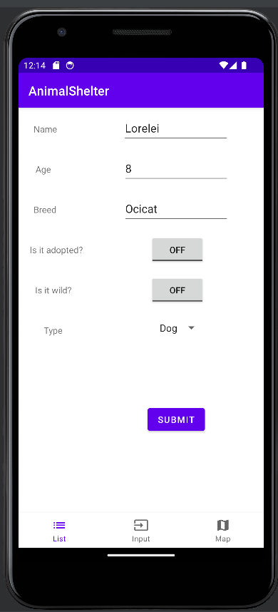 Animal Shelter Tracker - Add/Edit Animal