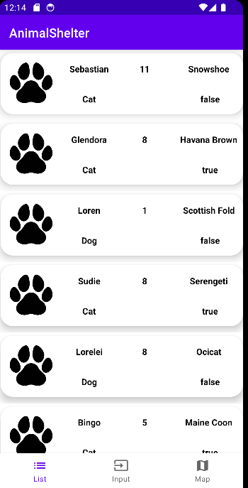 Animal Shelter Tracker - Animal List