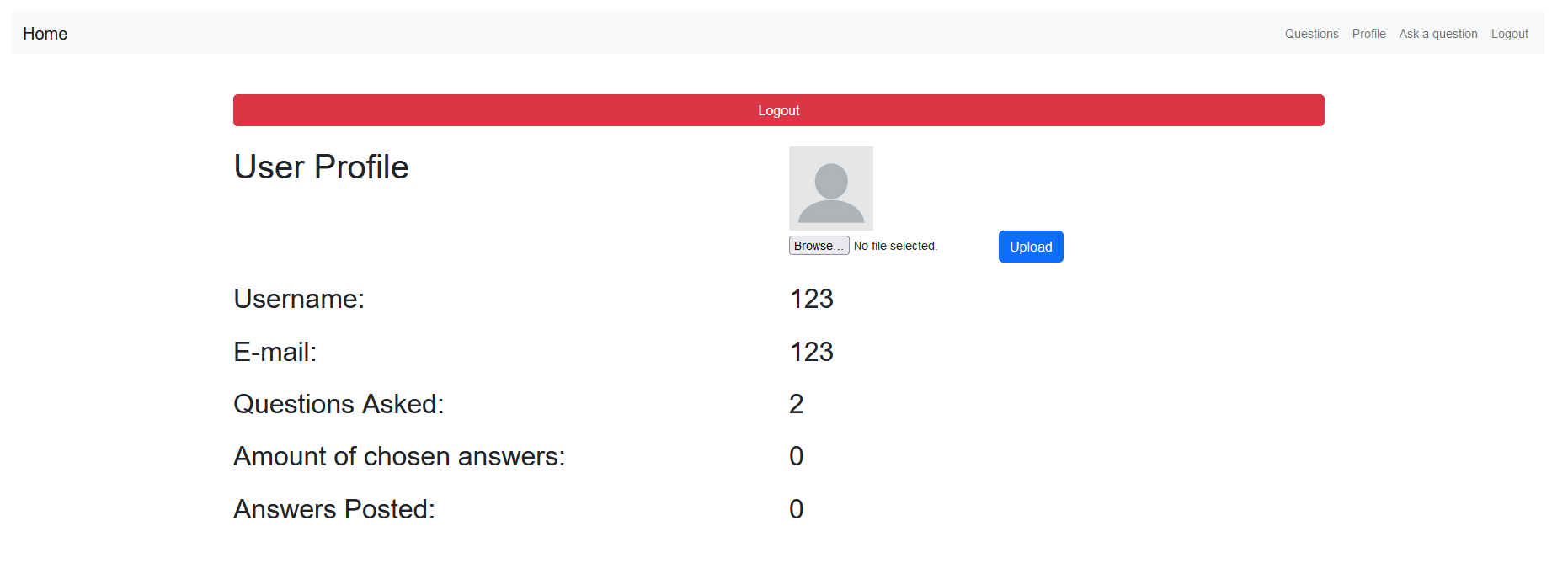 stackoverflow - Profile page