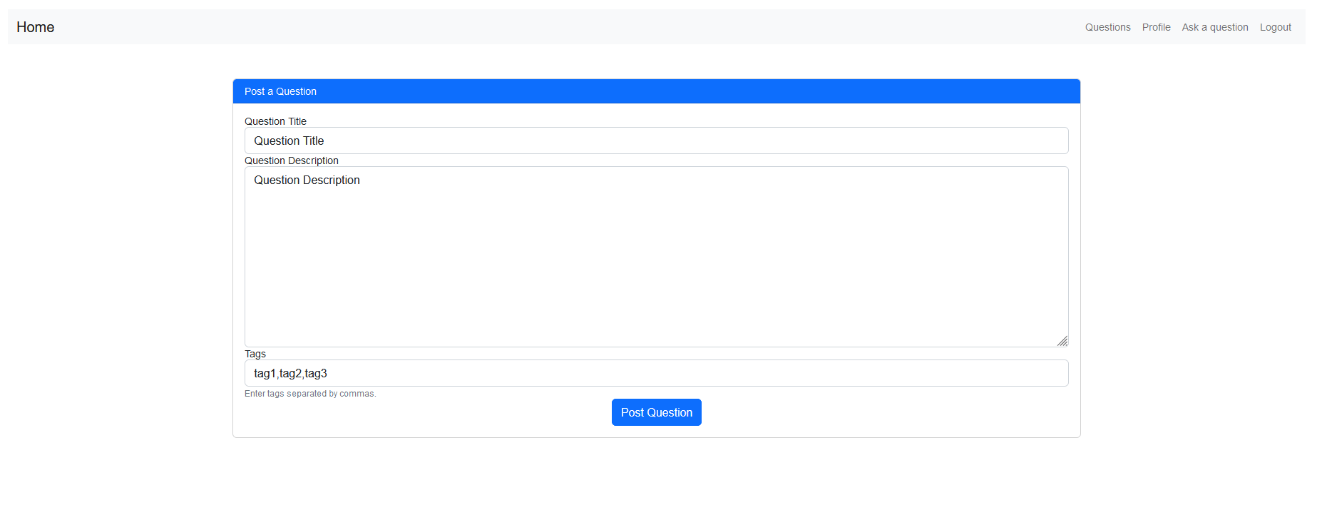 stackoverflow - Publish a question