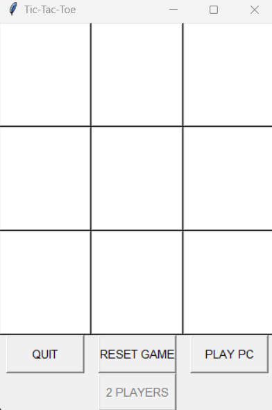 tic tac toe - Main Screen